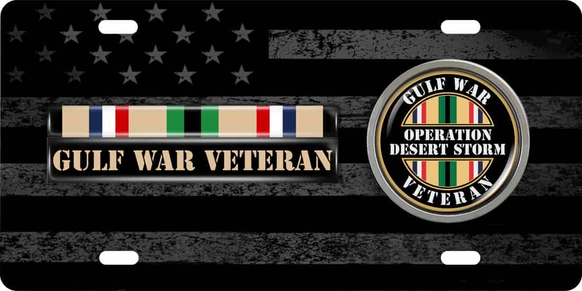 Desert Storm Gulf Veteran - Stainless Steel Car License Plate